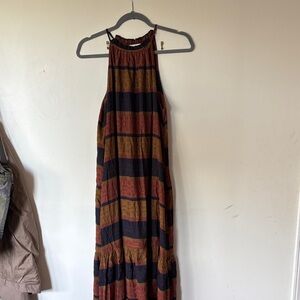 H&M Black and Brown Striped Maxi Dress